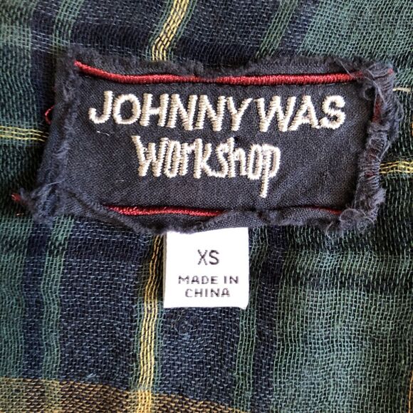 Johnny Was Tiger Long Sleeve Blouse Button Up Shirt Top Women Casual Green XS - Picture 6 of 8